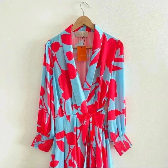 SUKISO WOMEN'S ELSA WRAP DRESS Large - Picture 3 of 11